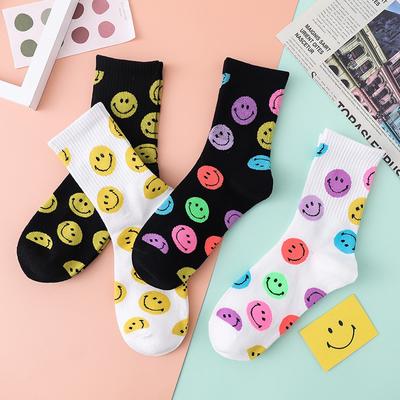 Жіночі шкарпетки зі смайликами у корейському стилі Harajuku Kawaii Funny Happy Crew Socks Cute Smile Woman Socks Calcetines Skarpetki Damskie 
