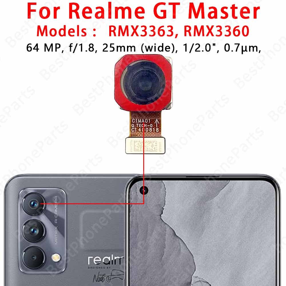 Fotocamera Posteriore Anteriore Per Realme C55 C67 4G GT Master GT Neo Modulo Fotocamera Principale Cavo Flessibile Sostituzione Ricambi