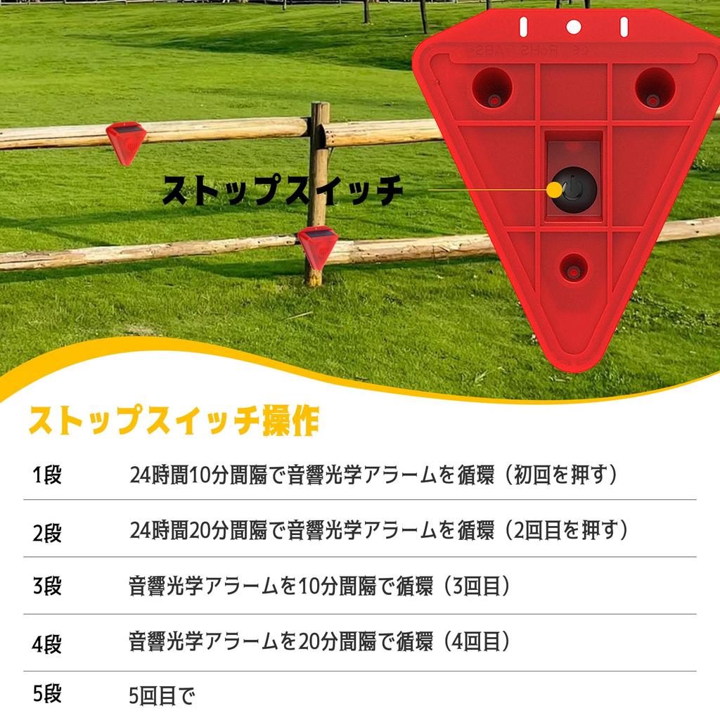 ziyue Security Solar Warning 2 Solar 129dB Loud 4 LED Warning Flashing Red Solar Security Animal Vermin Warning For Tea Home Use Alarm, Light, Pieces,