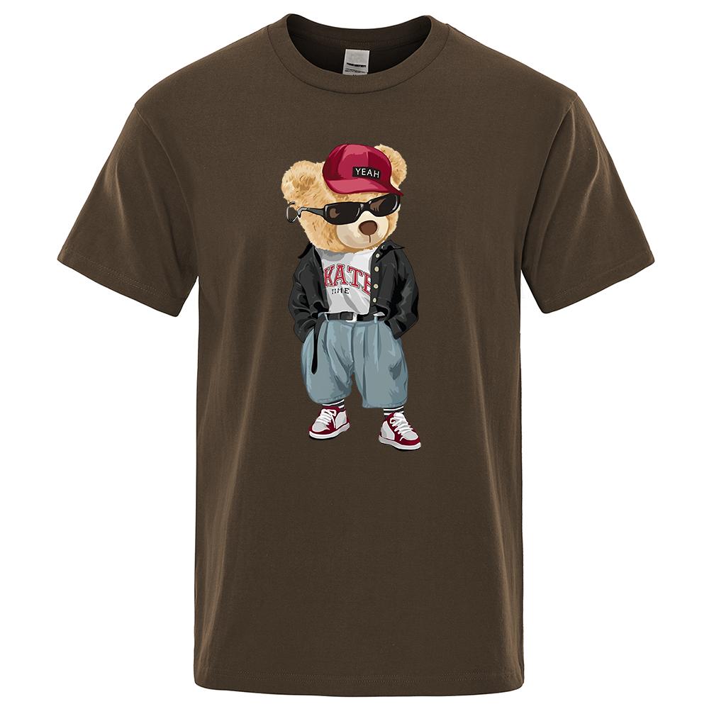 Men 2024 Fashion Ted Bear T Shirt Pure Cotton Tops Tee Funny Men Short Sleeve Crewneck Tees Summer Oversized Female T-Shirts