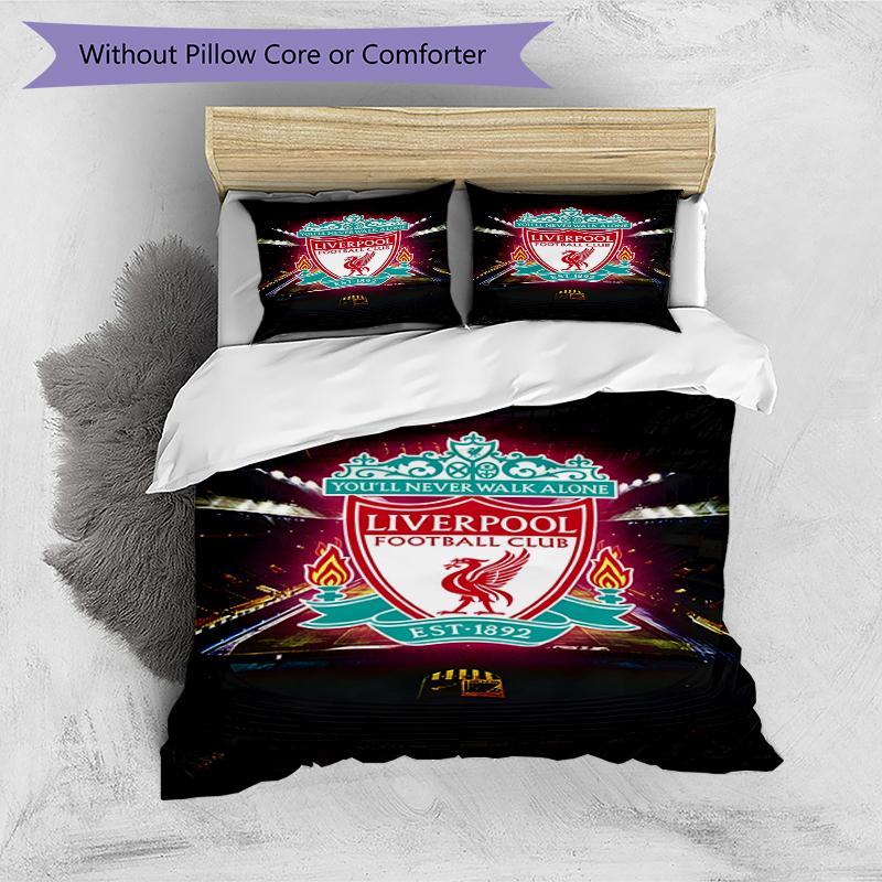 Set copripiumino 3 pezzi (1*Copripiumino + 2*Federe, Senza Nucleo),Set Biancheria da Letto con Stampa Liverpool F.C, Decorazione Camera da Letto, Per Tutte le Stagioni, Regalo di Compleanno