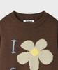 FALLETT Drawing Flower Knit Brown