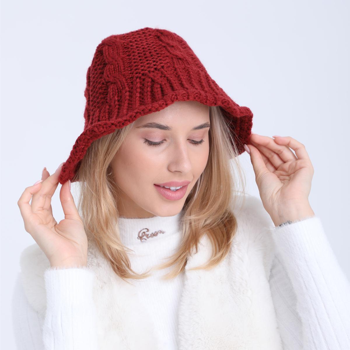 Женская осенне-зимняя шерстяная шляпа-горшок — фото 11