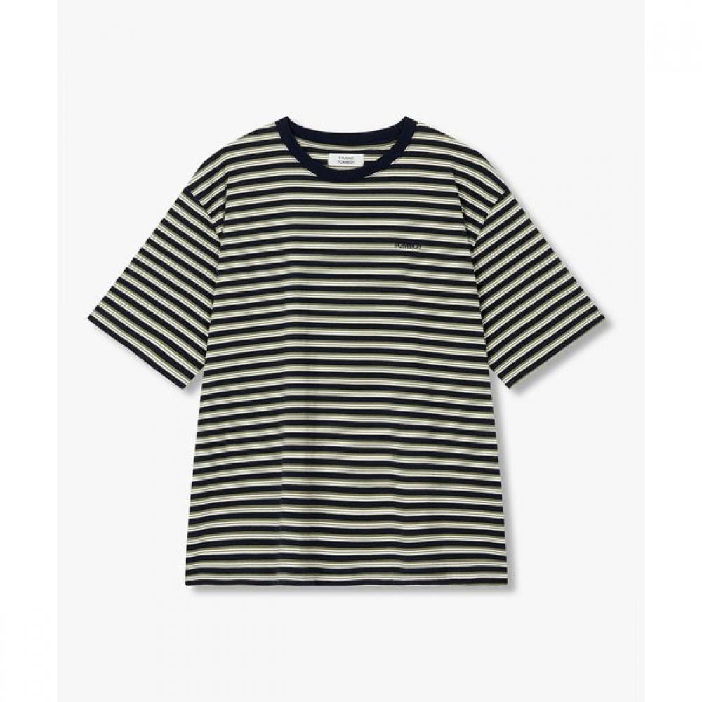 STudio Tomboy Round Neck MulTi STripe ShorT Sleeve T shirT 9176222985 navy/OS