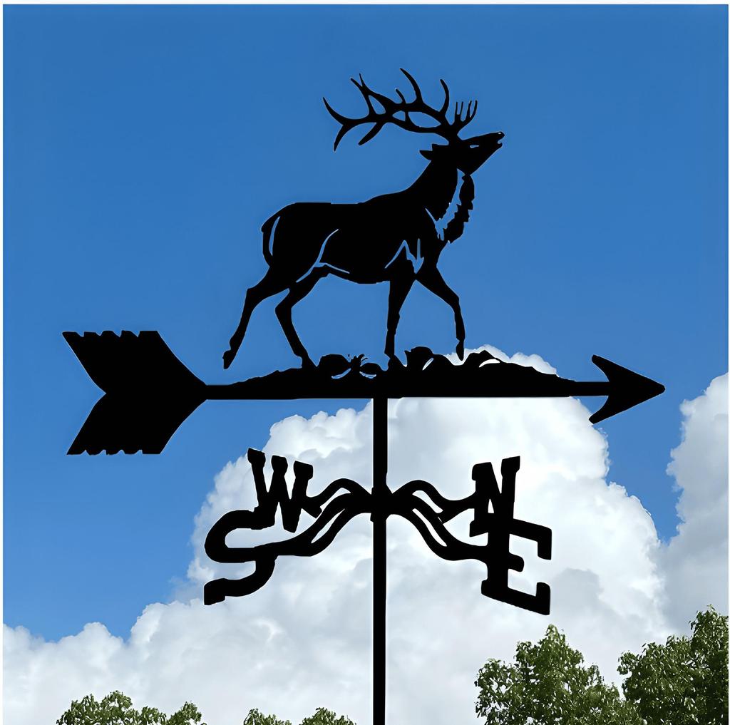 Decorative Iron Weather Vane - Outdoor Metal Roof Ornament