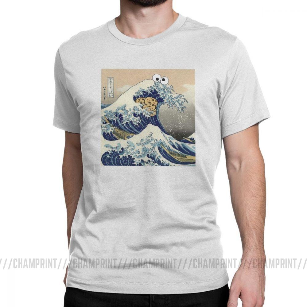 Fashion Cookie Monster T Shirt Harajuku Funny Japanese Cookie Clothes Great Wave Off Kanagawa T Shirt
