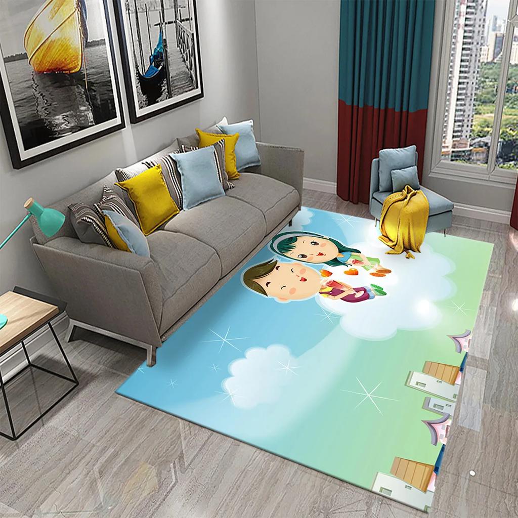 3D Lovely Cute Cartoon Pink Girl Carpet Girl Teen Bedroom Living Room Door Entrance Decoration Rug Bathroom Kitchen Non-slip Mat