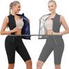 Regata de Gola Alta Feminina Europeia e Americana: Roupa de Fitness que Absorve o Suor Roupa de Sauna para Escultura Corporal Casual.