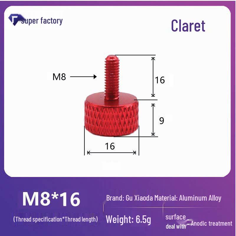 Knurled Aluminum Alloy Hand-Tightening Knob - M3M4M5M6M8 Sizes.