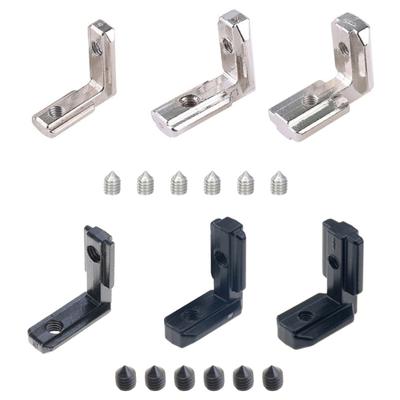 Paquete de 10 Escuadras de Ángulo Conector de Esquina Interior con Tornillos Conectores de Ángulo en Forma de L Fáciles de Usar para Perfiles de Ranura en T