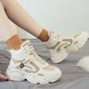 Modische High-Top-Schnür-Dad-Schuhe mit Wollfutter für den Winter, für koreanische Studentinnen, warme und modische Baumwoll-Sportschuhe mit dicker Sohle für Damen