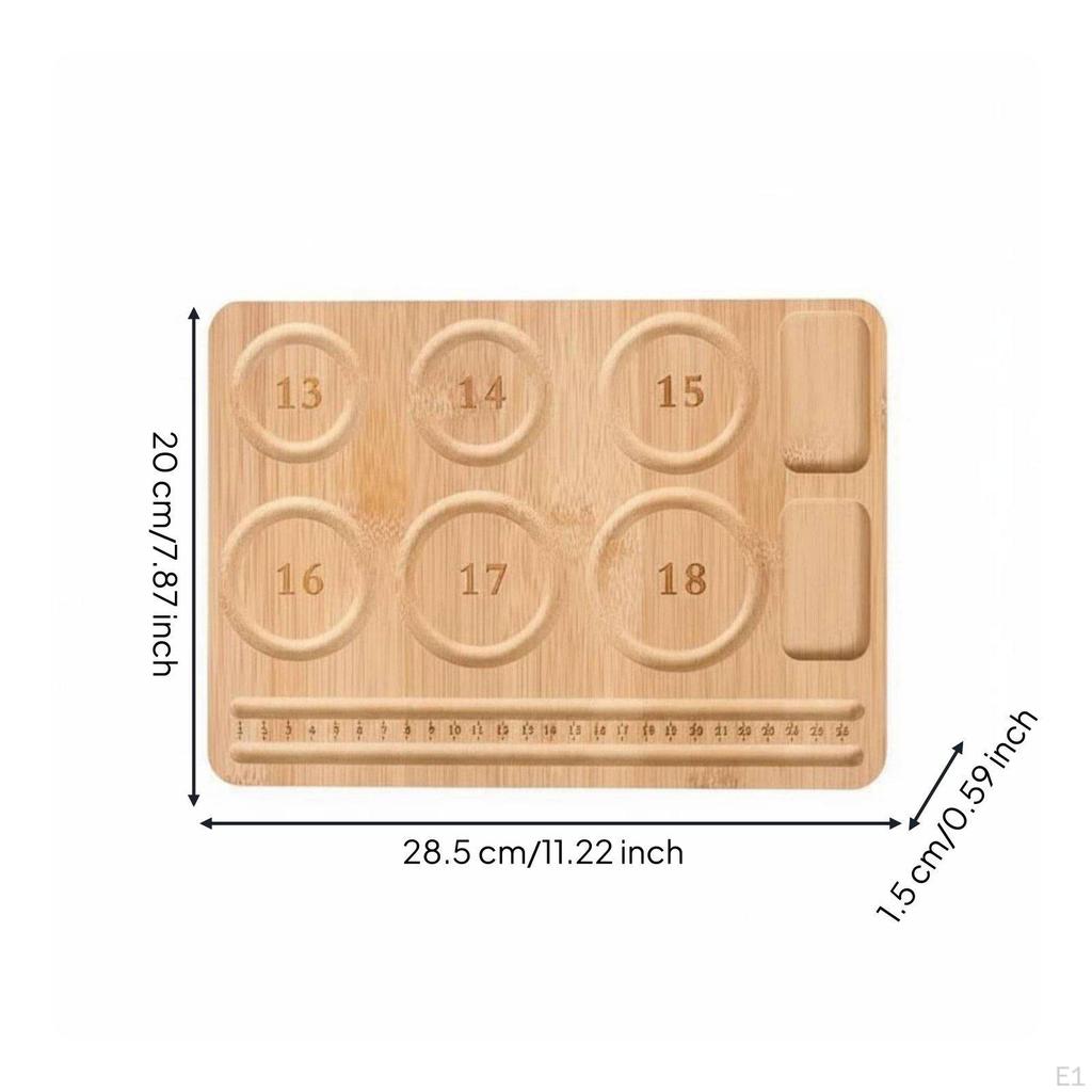 Wooden Bead Tray Wood Bracelet Design EasytoUse Beading Board for DIY Crafters, Jewelry