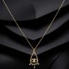 Rhinestone Demon Eye Necklace Copper Gold Plated Turkish Eye Neck Chain Devil's Eye Necklace  Girls
