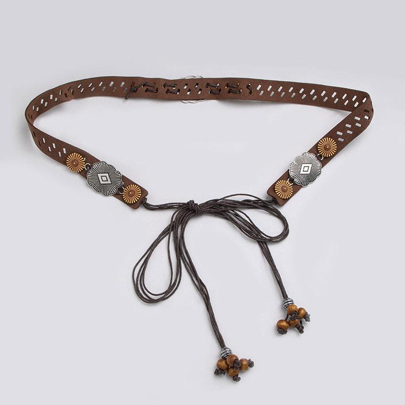 Bohemian Belt Hollow Accessories Ethnic Style Belt Ultra-fiber Soft Vacation Natural Texture Women's Waist Rope