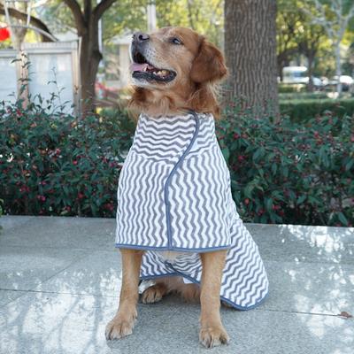 Acaricie-o microfibra absorvente para animais de estimação roupão de banho secagem rápida toalha de banho estampa listrada pijama para cães tudo incluído