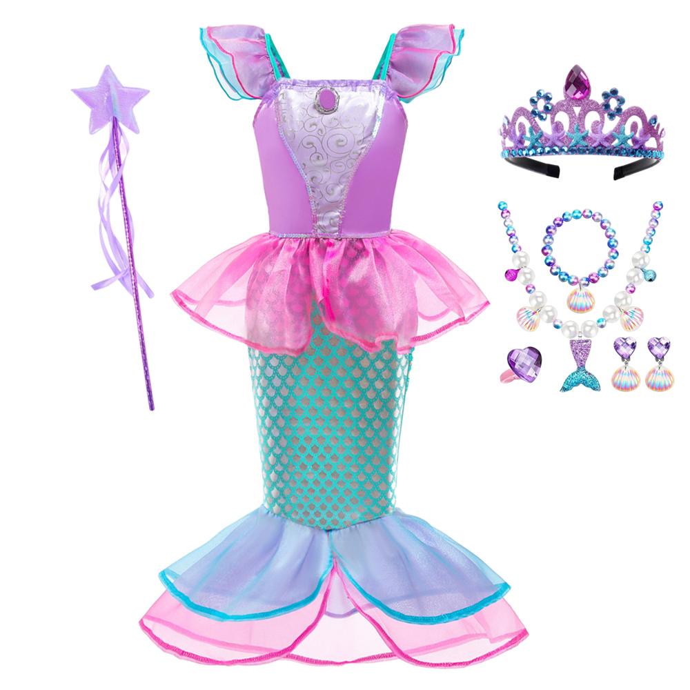 Girl Dress Princess Cosplay Costume Kids Fish Beauty Birthday Vestidos Party Halloween Disguise Clothes