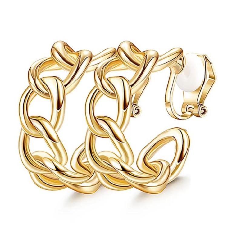 9x No Piercing Required Earrings Creative Gold Plated Clip On Earrings No Pierced Comfort Fit For Women