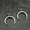 1Pair Stainless Steel Retro Moon Earrings Statement Temperament Earrings Women