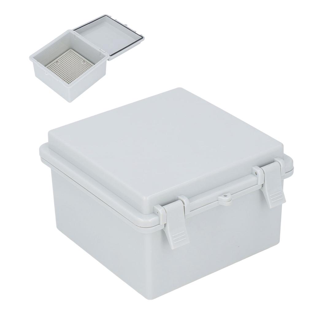 IP67 Waterproof Junction Box with Hinge Cover ABS Plastic Outdoor Electrical Project Box Gray