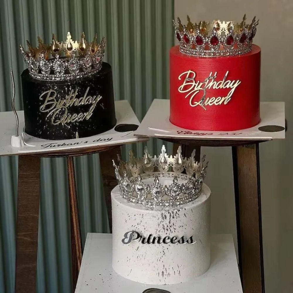 Kuchen Dekorationen Barock Schönheitswettbewerb Kronen Luxus Kristall Kristall Kuchen Topper Hochzeitsfeier Zubehör