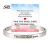 Simple Design Cuff Bracelet This Too Shall Pass Mantra Bracelet, Hidden Message Engarved Fashionable Color Bracelets Inspirational Bangle Adjustable