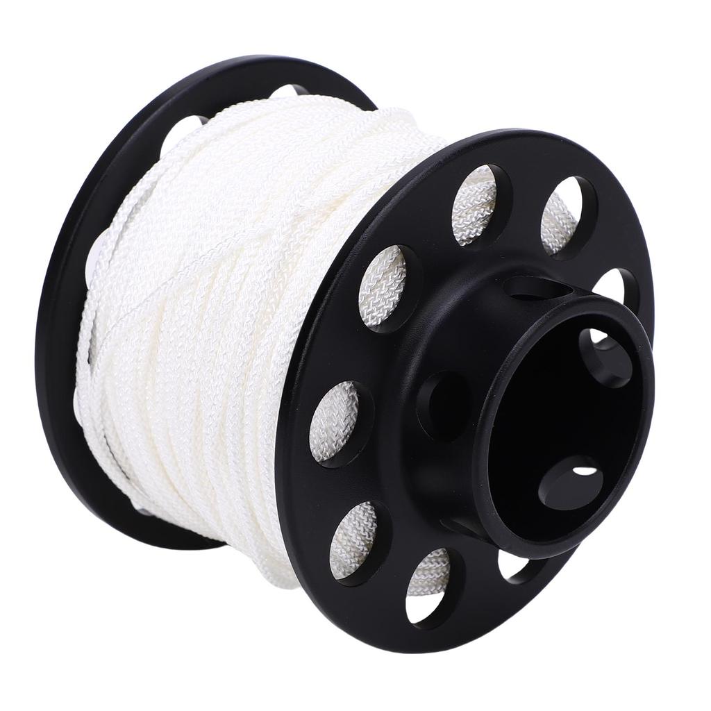 Scuba Diving Finger Spool Reel with 131.2ft White Line 90mm Double End Clamp Compact Dive Reel for Cave Wreck Technical
