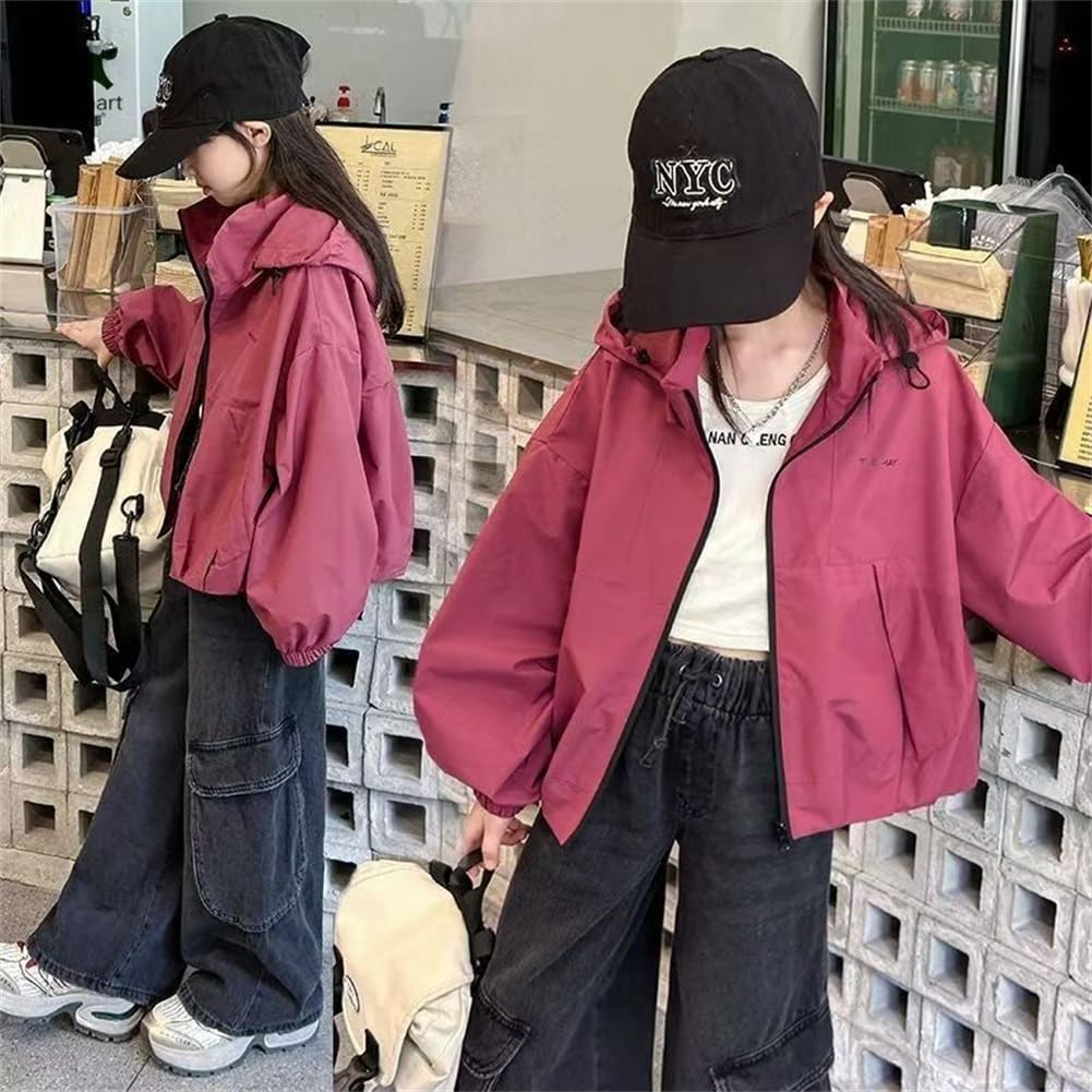 Jachetă Stadium cu mânecă lungă, bluzon, rezistentă la vânt, elegantă, coreeană, pentru zi de zi, pentru exterior, culoare ca [Yhsuoxfd], Jachetă pentru fete, Palton, Jachetă, Îmbrăcăminte exterioară, Pulover,