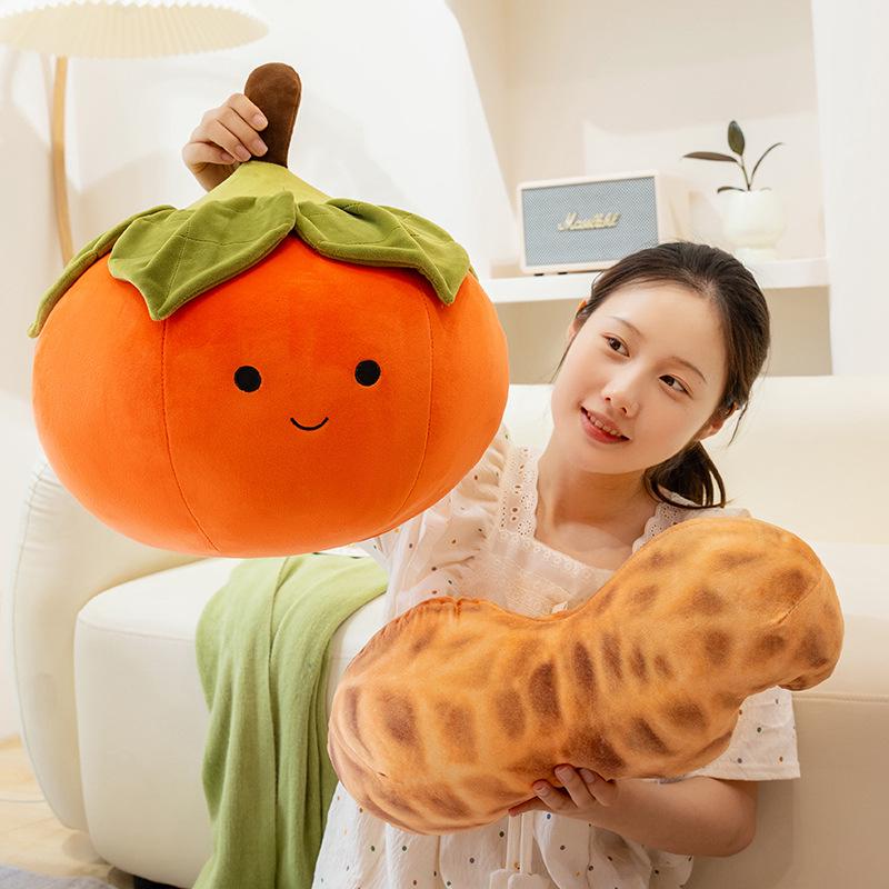 Good Luck Persimmon Plush Toy & Cushion - Perfect Peanut Doll for Wedding Decor