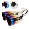Universal Car Accessories Heart Shape Style Stainless Steel Exhaust Tips Muffler Tail Double-Pipe Tube Tips Car Accessories