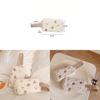Bear Pattern Makeup Pouch With Cotton Fabric For Student And Casual Storage Needs