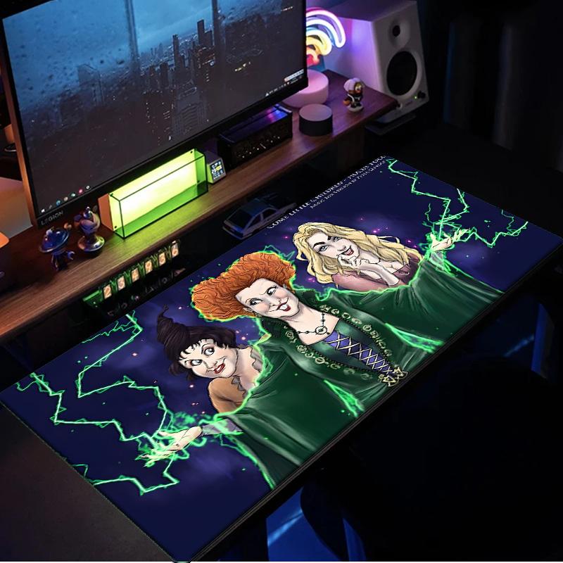 Witch Sisters In The Moonlight Mouse Pad, Rubber Base, Mouse Pad for Gamers and Office Use, Gaming Desk , Easy To Clean Mat Christmas fan gifts