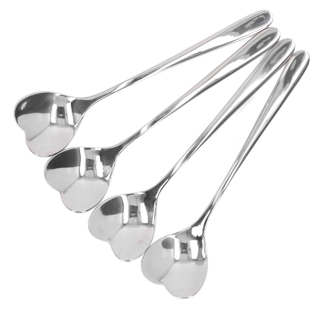 4 stücke Kaffee Löffel Edelstahl Herz Geformt Tee Dessert Zucker Rühren Löffel für Cafe
