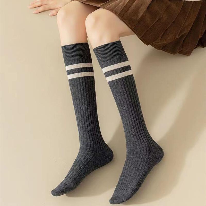 1 Paar Socken Gestreifte Lange Socken Sommer Dünne Mittellange Socken Schmale Wadenstrümpfe Bequem Atmungsaktiv Japanischer Stil Vintage Socken