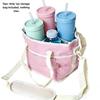 4-Compartment Drink Carrier Bag Large Capacity Insulated Water Bottle Holder Tumbler Tote With Adjustable Strap Travel, Picnic