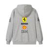 Casal Ferrari Fórmula 1 Equipe de Corrida Estampa Zíper Hoodie Solto Casual Blusão com Capuz e Zíper Moda Streetwear Pulôver