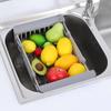 Retractable Stainless Steel Kitchen Sink Shelf Dish Rack Adjustable Sink Rack Kitchen Dish Holder Dish Drainer Fruits Vegetable Draining Rack