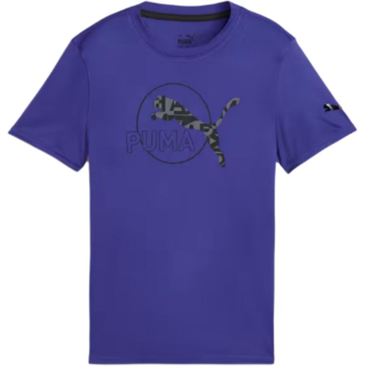 

Puma Футболка вільного крою для підлітків, з вологовідведенням, круглим вирізом, простим коротким рукавом, дитячі топи, Лазурит 681913-27 176