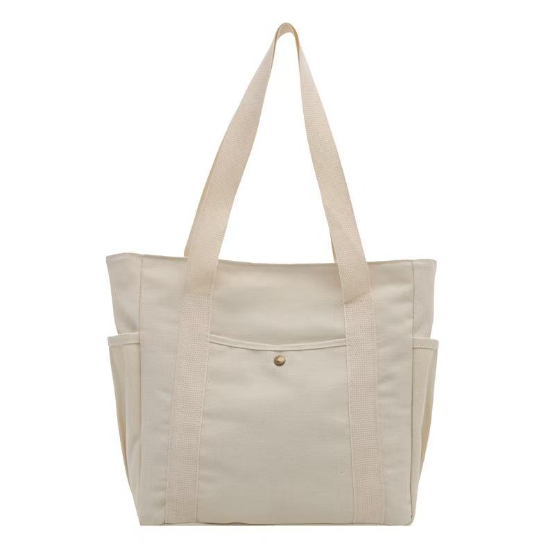 Versatile Large Capacity Canvas Tote: Commuting, Work, or Student Style Single Shoulder Bag