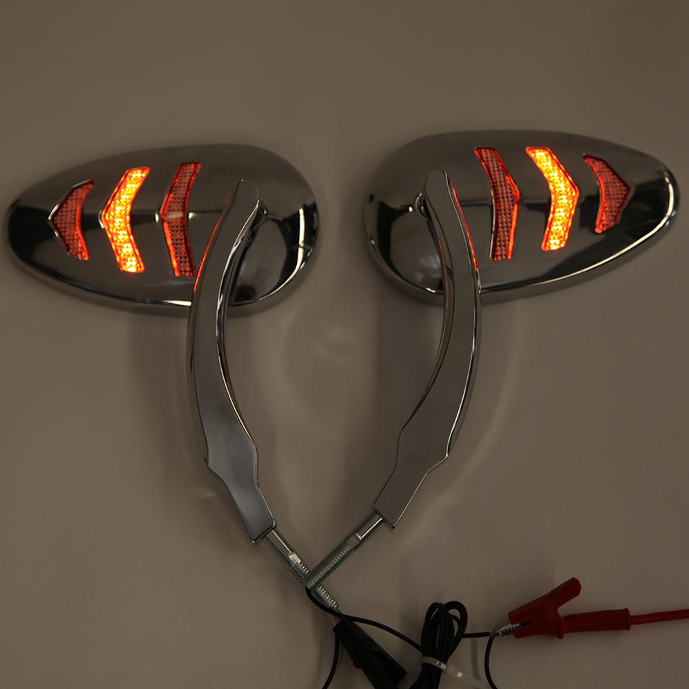 2Pcs Motorcycle Rearview Side Mirrors With Led Turn Signal Light For Harley 2008-2013 Motorcycle LED Turn Signal Side