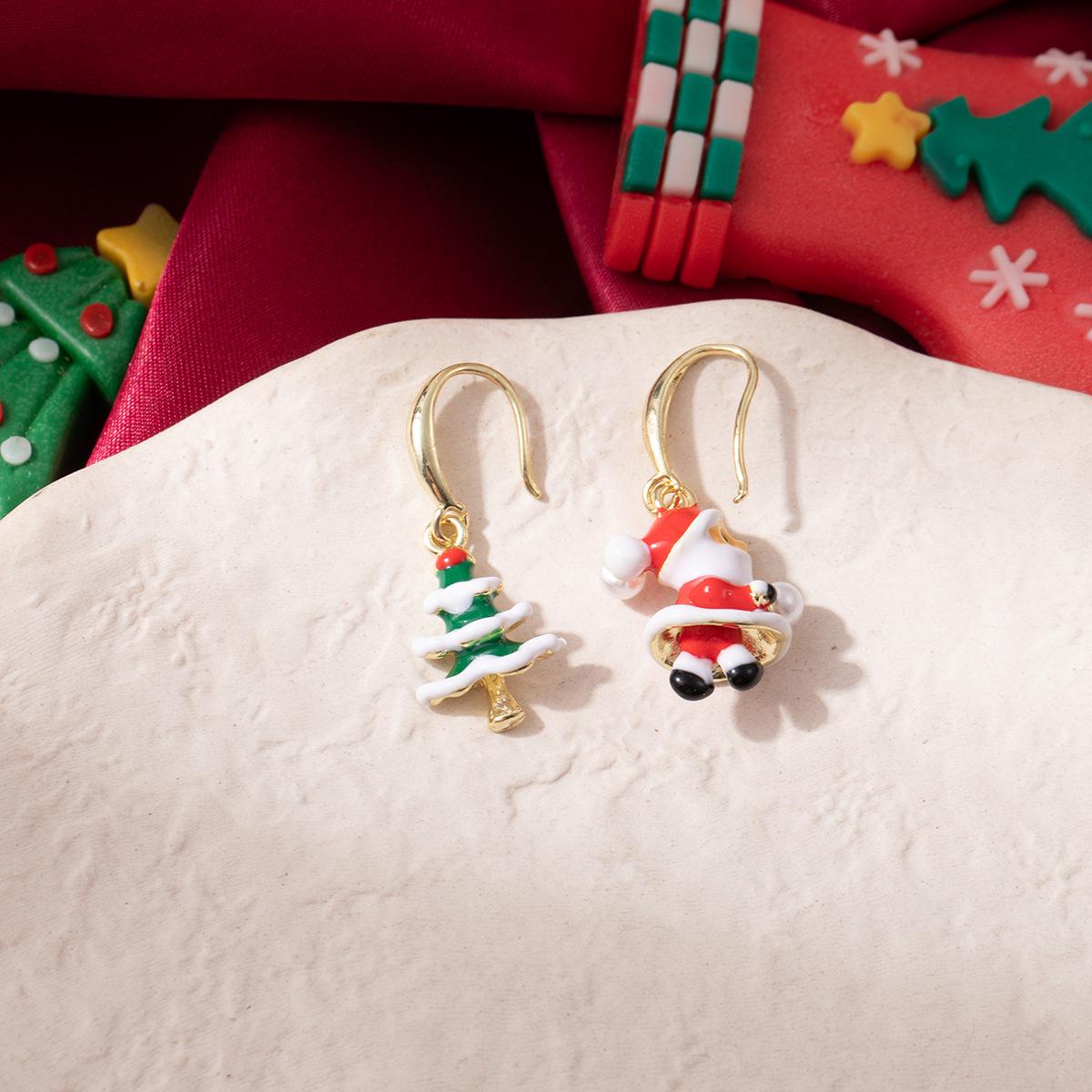 

Праздничные серьги-снеговики со снежинками: Красный и зеленый жемчуг, мультяшный дизайн