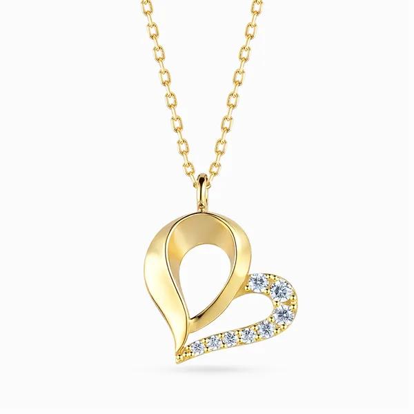 14K Cora Heart Cubic Necklace