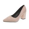 Women Pointed Toe Pumps Fashion Gray High Heels Flock Leather Black Party Shoes