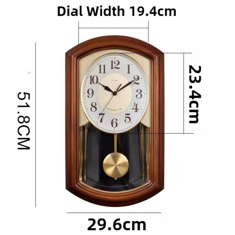 

Antique Wall Clock Wooden Wall Watch Silent Elegant Decorative Living Room Clocks Minimalist Luxury Aesthetic Pendulum Watches коричневый