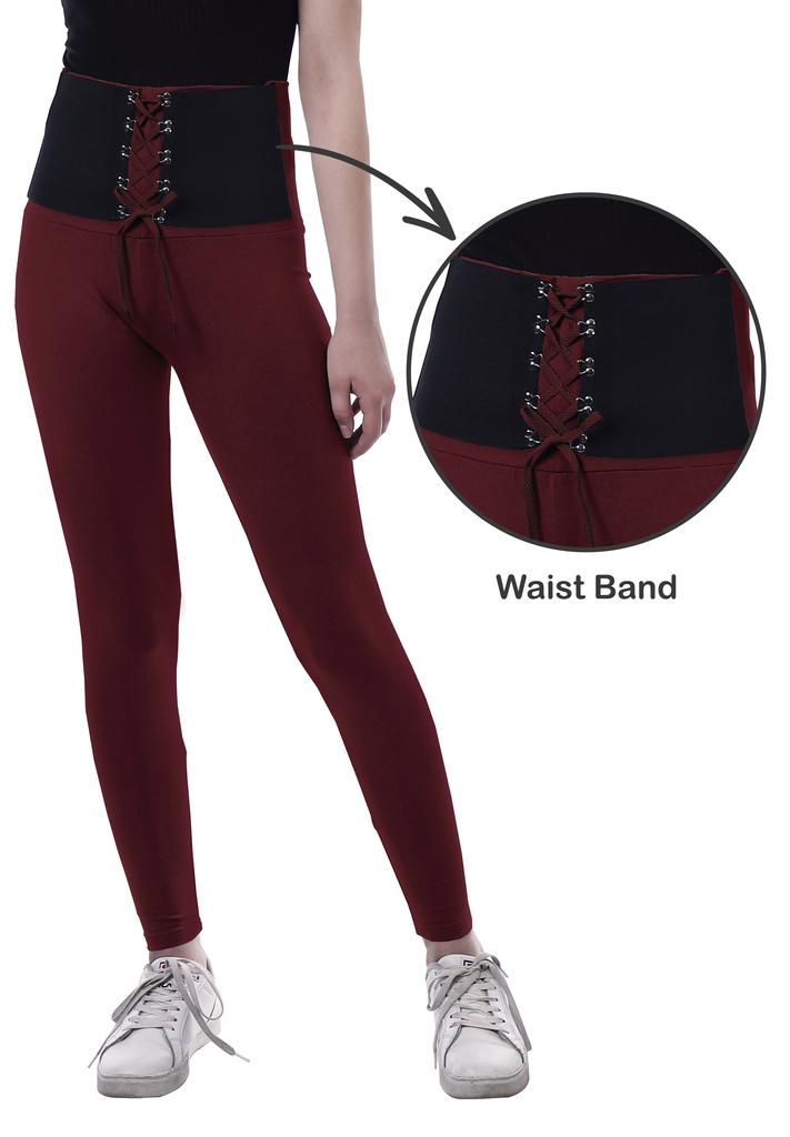 Moomaya Womens High Waisted Yoga Pants Corset Style Trendy Leggings