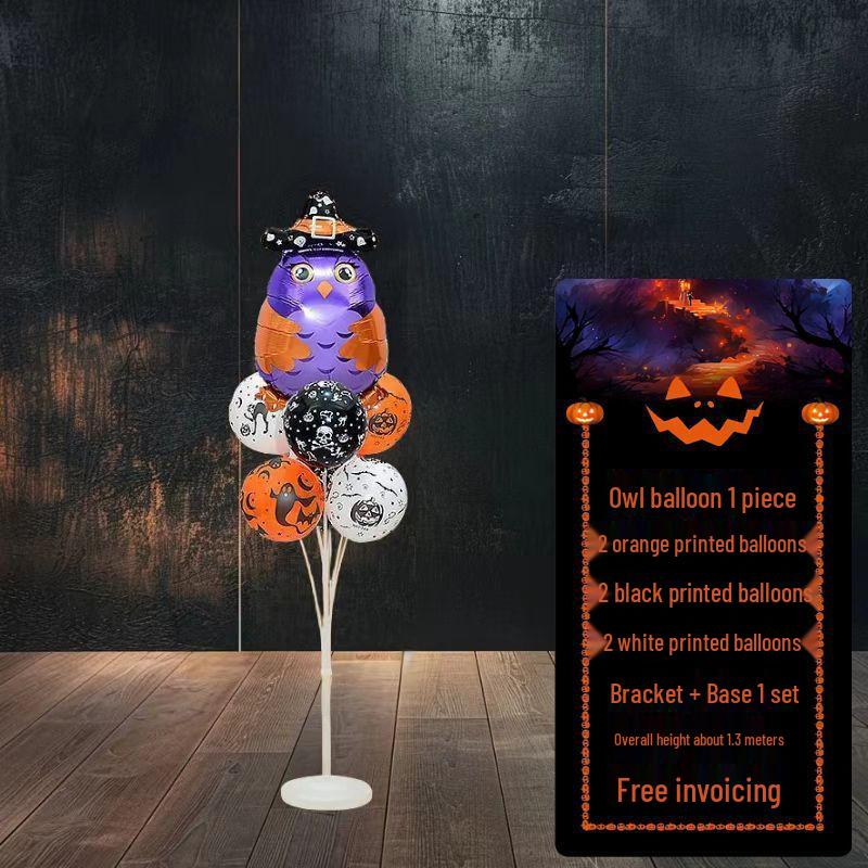 Halloween Pumpkin Skeleton Balloon Columns for Party and Event Decoration