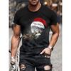 Christmas Tree Pattern Men's T-Shirt Funny Santa 3D Print Summer Casual Short Sleeve Crew Neck Top