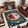 Valentine Love Theme Crystal Velvet Rug Personalized Custom Name Text Soft Floor Mat Home Decor