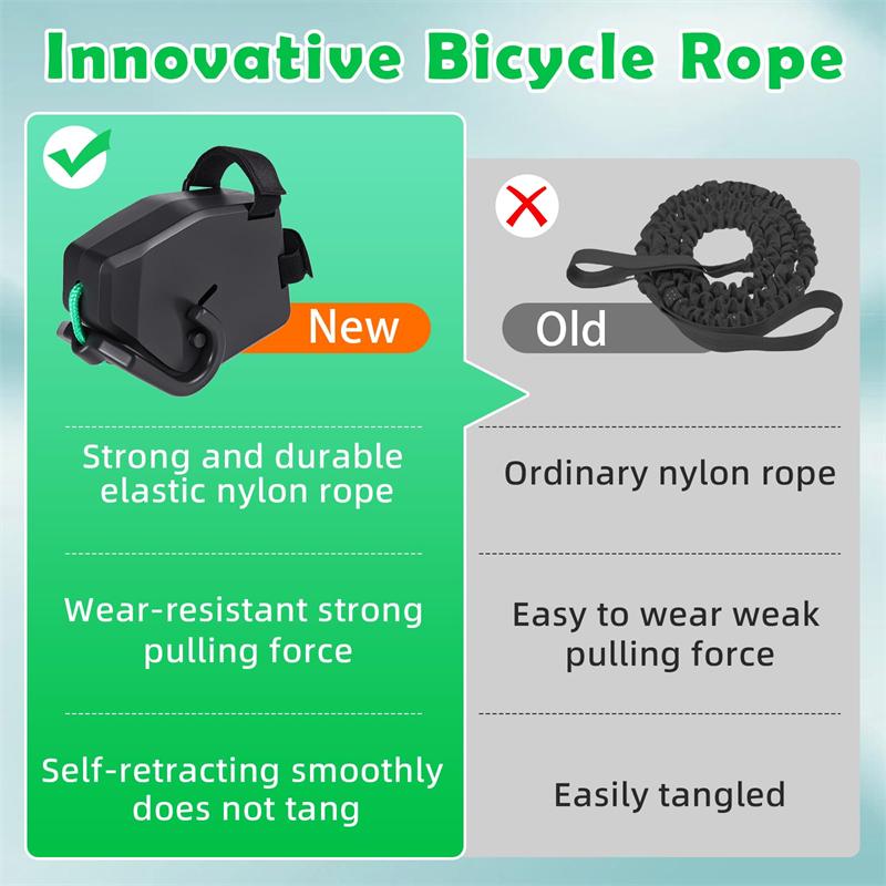 Upgraded Bicycle Tow Rope for Children with Stronger Hook - Easy Install, Kids Tow Behind Bike System, Retractable Tow Strap