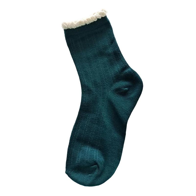 

1 пара осінньо-зимових осінньо-зимових шкарпеток солодкого кольору для жінок, модних персоналізованих шкарпеток для дівчаток, лолітових мереживних шкарпеток із рюшами, подарунків A7