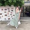Tea Break Floral Suspender Dress Women's Summer New Slim and Thin Seaside Vacation Beach Dress